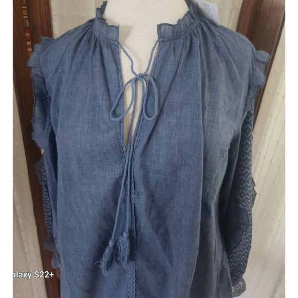T42 Sheilay chambray western inspired top - Picture 4 of 9